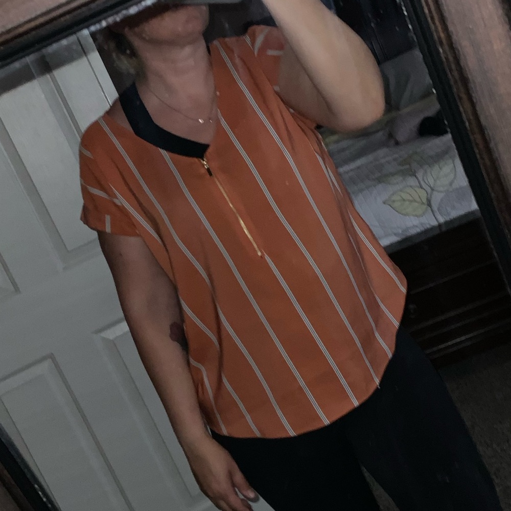Zip front blouse
